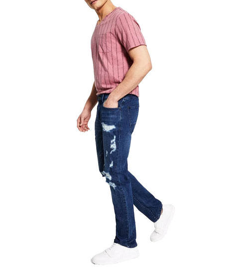 INC INTERNATIONAL CONCEPTS Men's Slim Straight Destroyed Washed Jeans 34 x 32